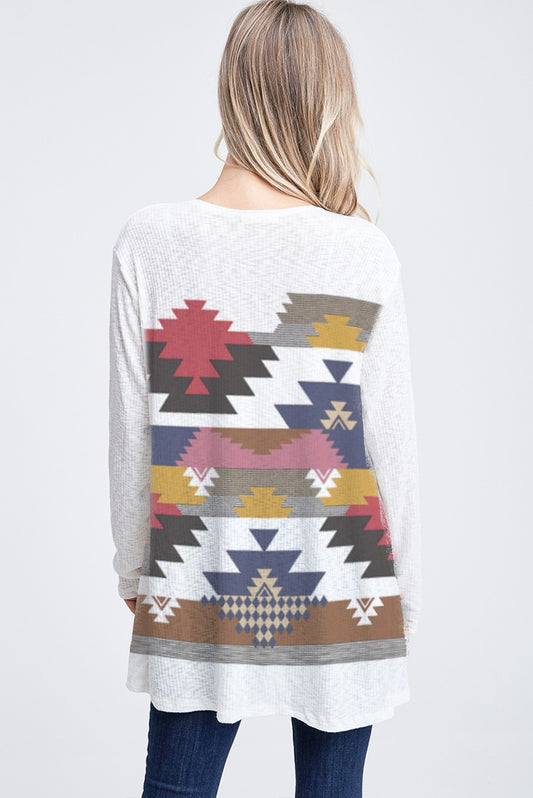 Ivory Diamond Ribbed Cardigan 2