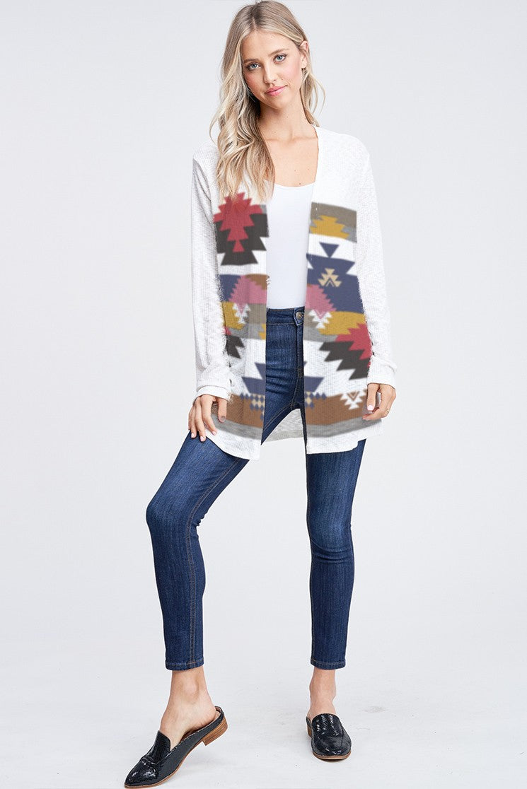 Ivory Diamond Ribbed Cardigan 2