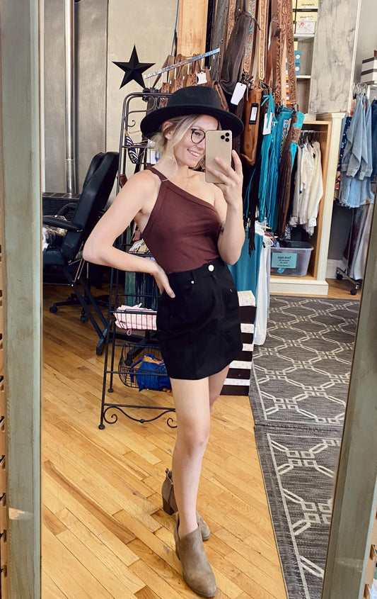 Black Mini Skirt - Large