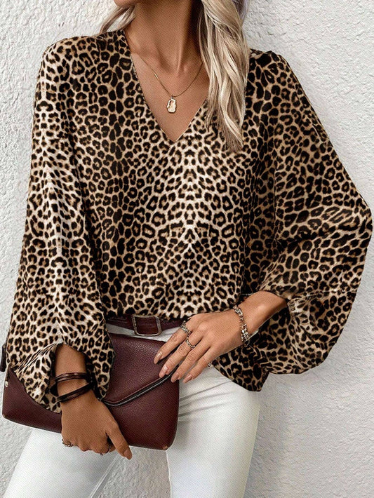 Leopard Print Long Sleeve Top