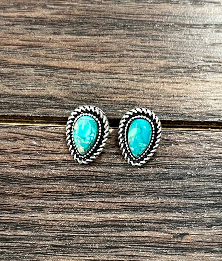 724797, 10mm Drop Gemstone Stud Earrings