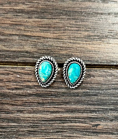 724797, 10mm Drop Gemstone Stud Earrings