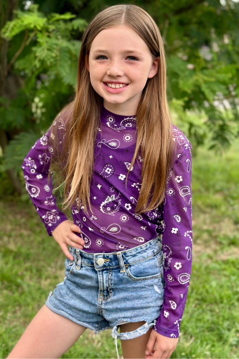 Bandana Babe Purple Mesh Kids