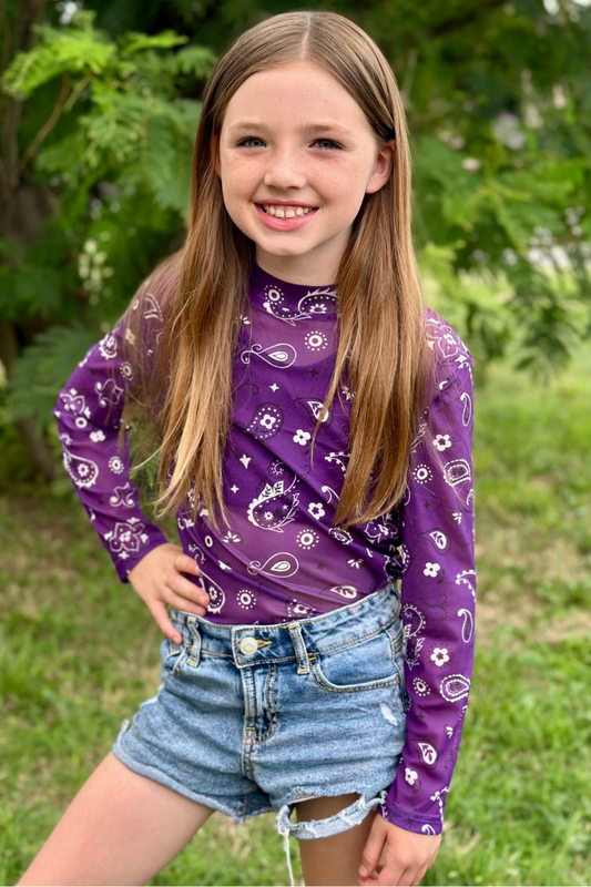 Bandana Babe Purple Mesh Kids