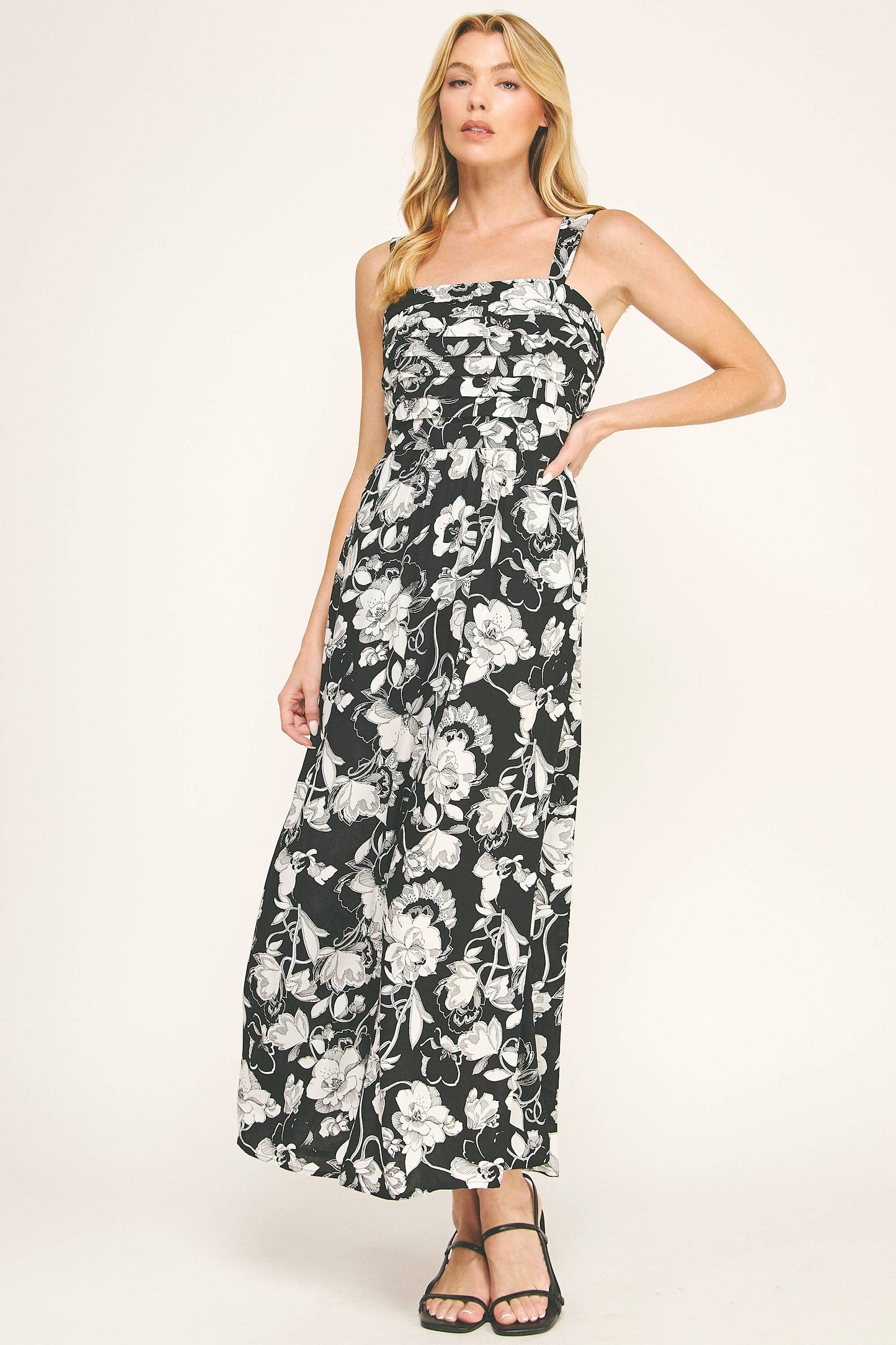 SERENITY WAVES PLEATED MAXI DRESS