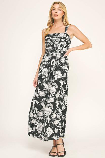 SERENITY WAVES PLEATED MAXI DRESS