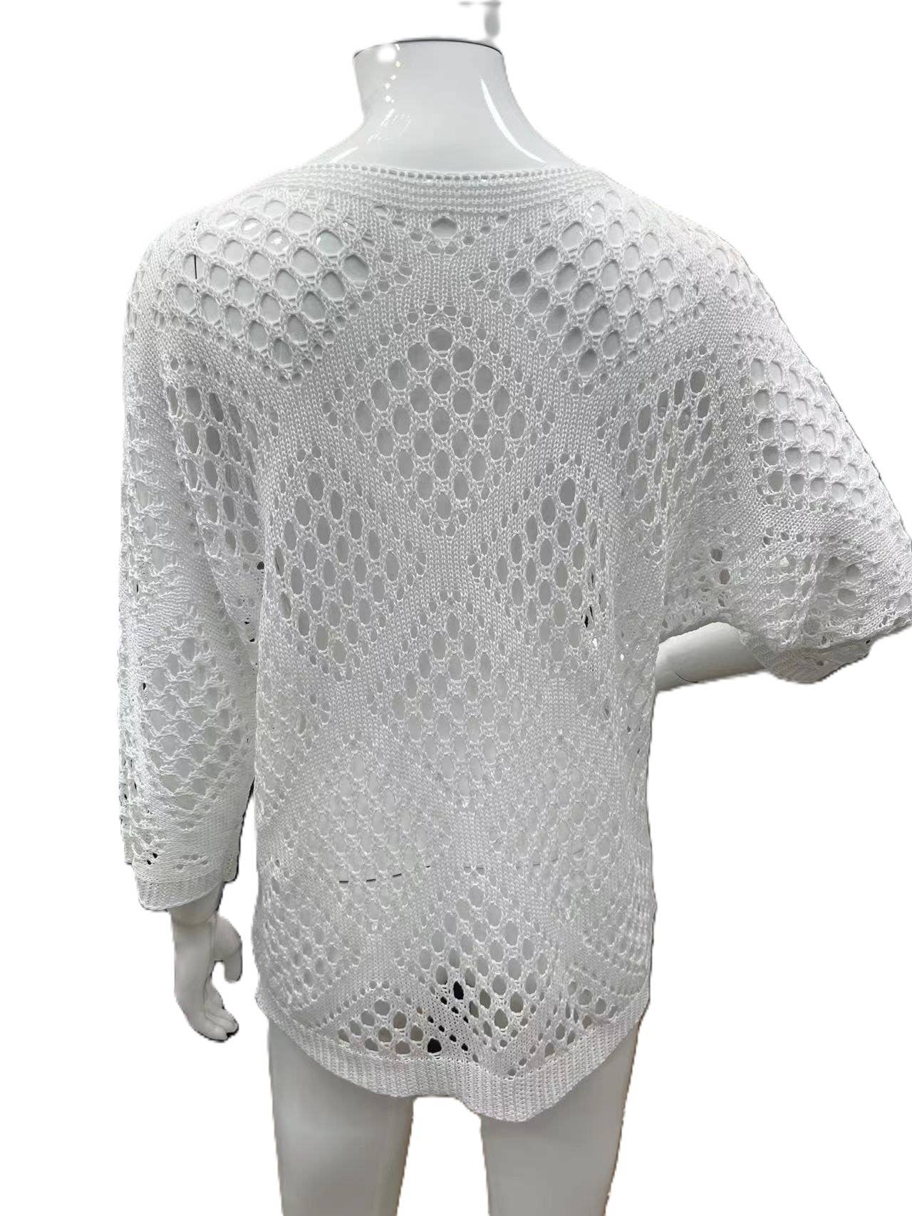Diamond Cut-Out Blouse (Two Colors)