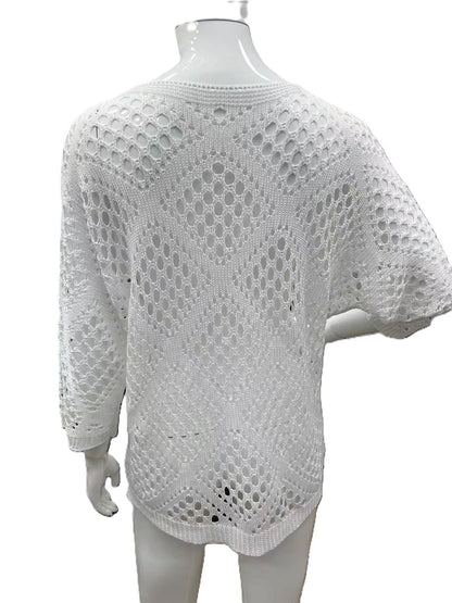 Diamond Cut-Out Blouse (Two Colors)