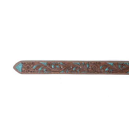 Western Leather Belt in Bronco Sky