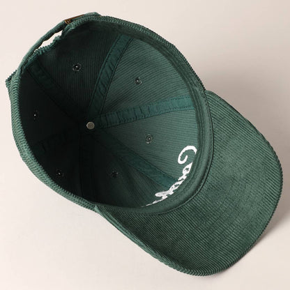 Cowboy Letter Embroidery Corduroy Cap: SAND / ONE SIZE