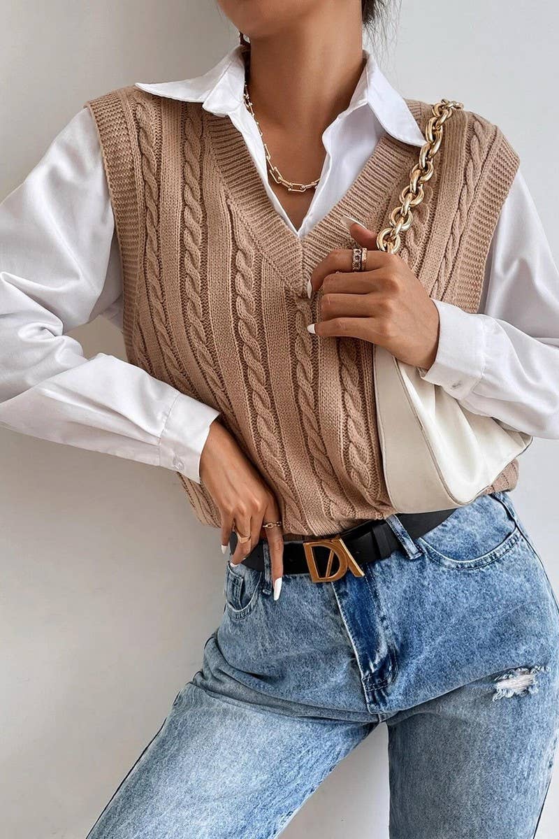 Cable Knit Sweater Vest