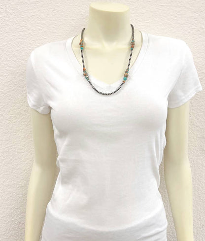 739548, Handmade 22" Navajo Gemstone Necklace