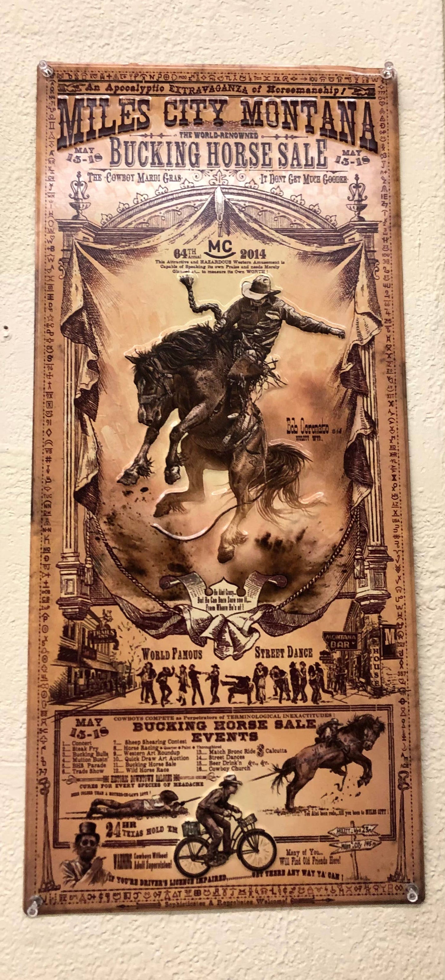 Miles City, Montana: Bob Coronato (Metal Sign) rodeo poster