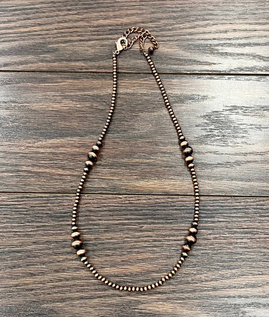 736971, Handmade Copper Navajo Bead Necklace