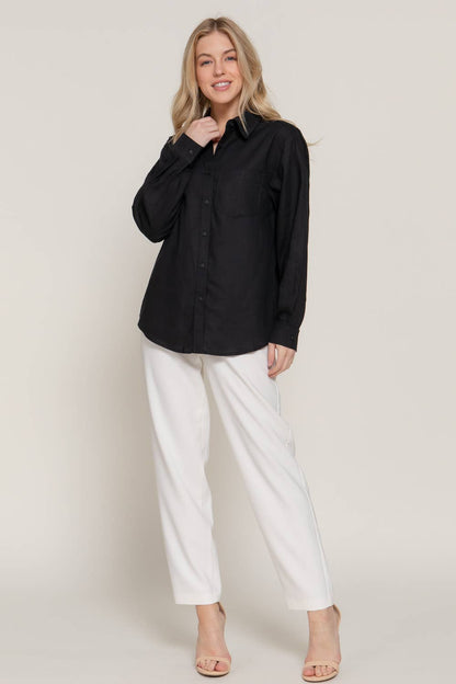 Linen Blend Long Sleeve