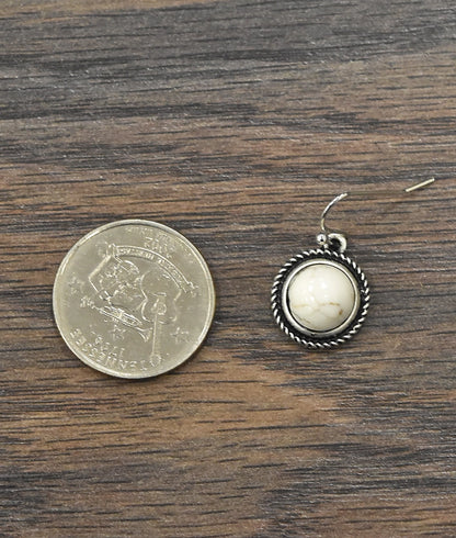 10mm White Turquoise Earrings