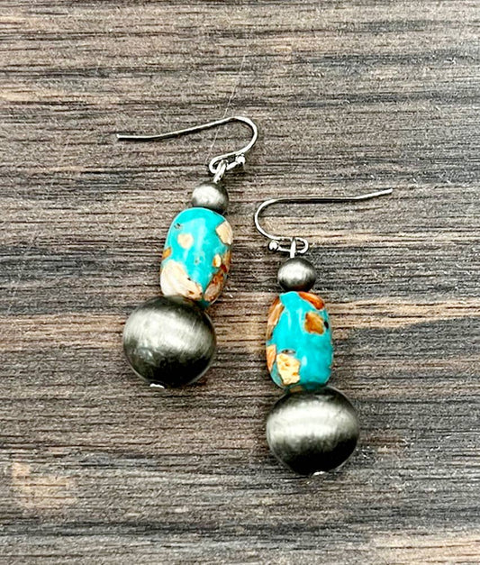 726189, Handmade Navajo Gemstone Earrings