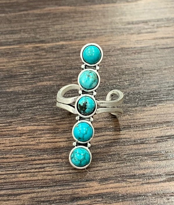 Circle Gemstone Turquoise Ring