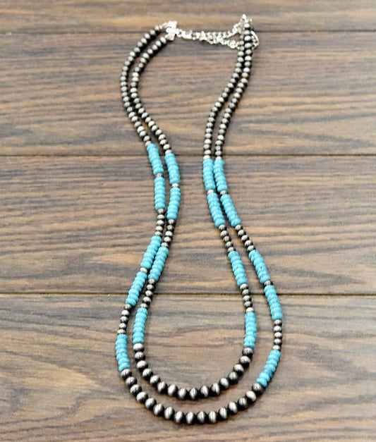 733485, Handmade 29" Navajo Bead Necklace