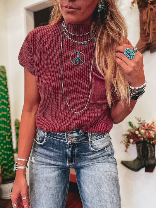 Turtleneck Loose Shoulder Sweater