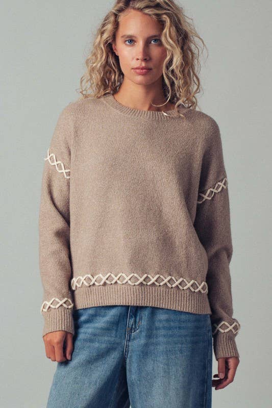 Mocha Stitch Knit Sweater