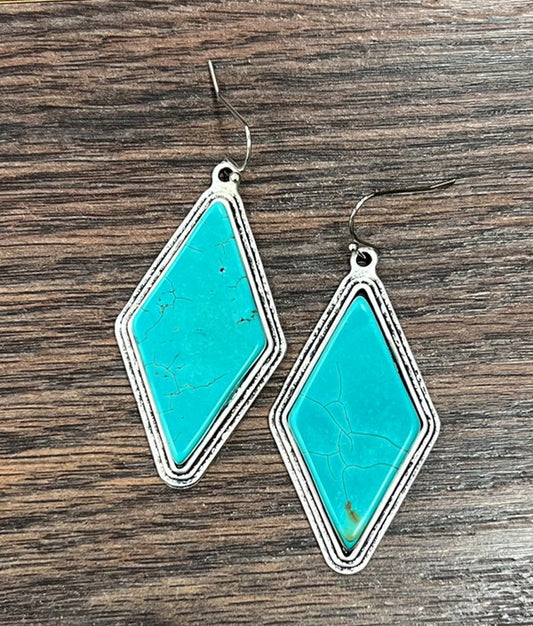 Big 2" Flat Turquoise Earrings