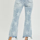 HIGH RISE STAR PRINTED STRAIGHT JEANS