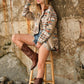 Exclusive Fringed Aztec Sherpa Collared Shacket