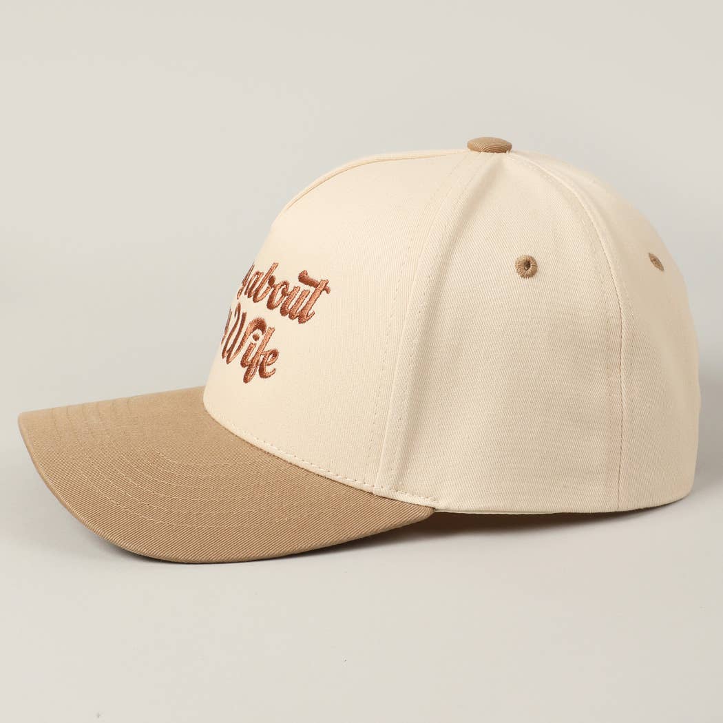 Sorry About My Wife / Husband Embroidery Two-Tone Canvas Cap: 1990-BLACK-WIFE / ONE SIZE