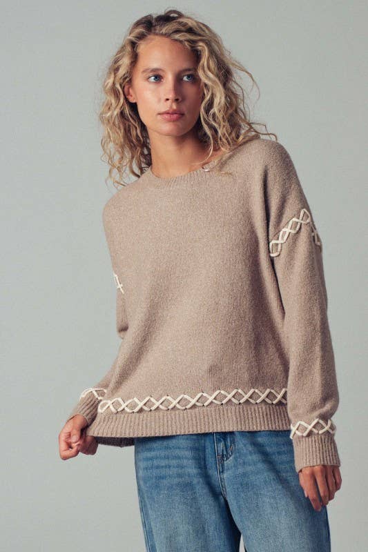 Mocha Stitch Knit Sweater