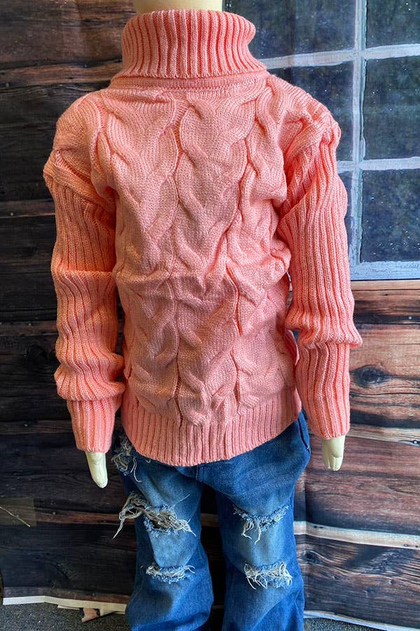 Pink Knitted Girls Sweater