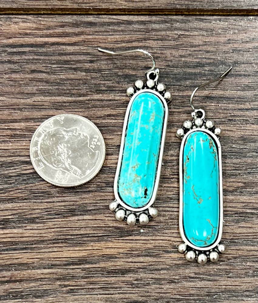 2" Turquoise Earrings