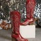 Red Mid-Calf Boots