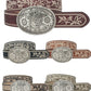 Metal Oval Flower Buckle Belt
