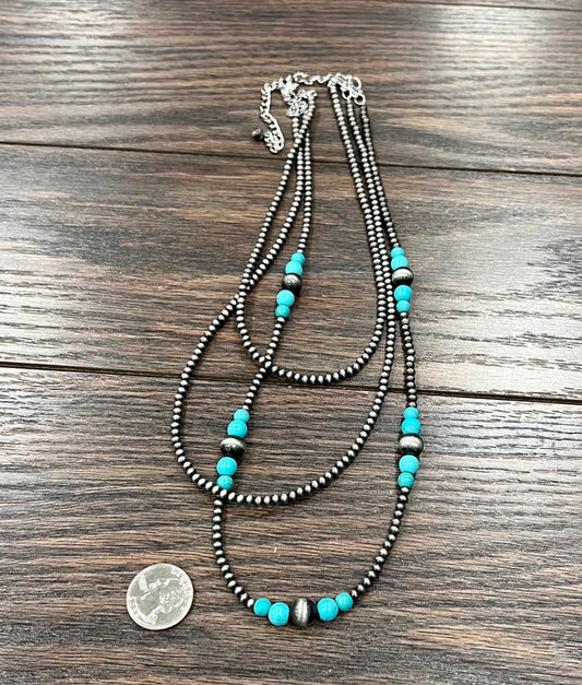22" Handmade Navajo Turquoise Necklace
