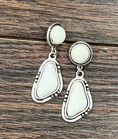 725712, White Turquoise Post Earrings