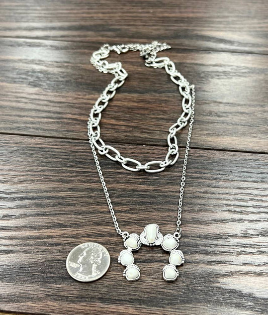 735303, Squash White Turquoise Necklace