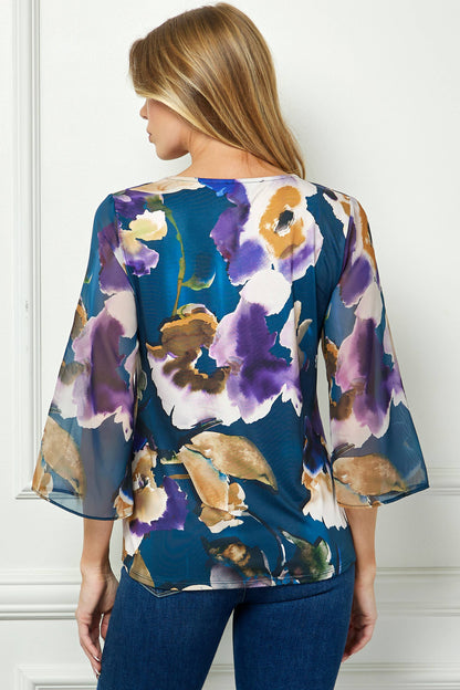 VINTAGE KEYHOLE NECKLINE BLOUSE