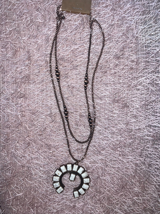 Copper Navajo Squash Blossom Necklace