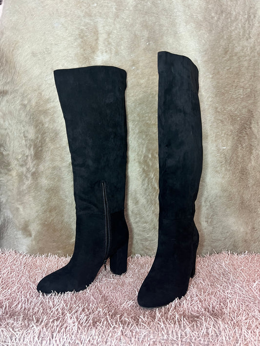 Suede Knee-High Boots