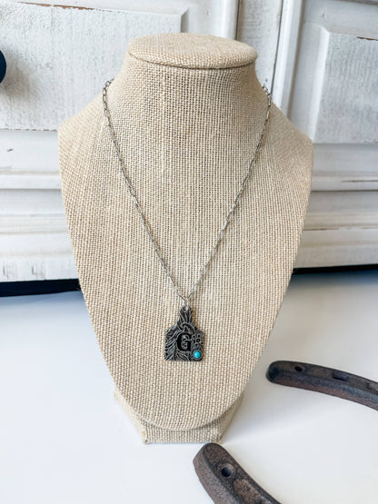 Initial Ear Tag Necklace
