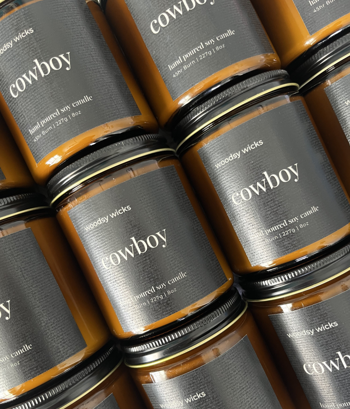 Cowboy Scented Cotton Wick Candle