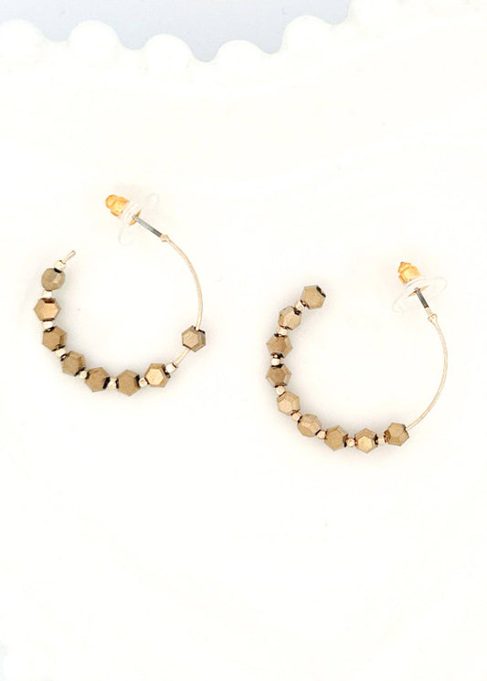 Shiny Beaded Hoops
