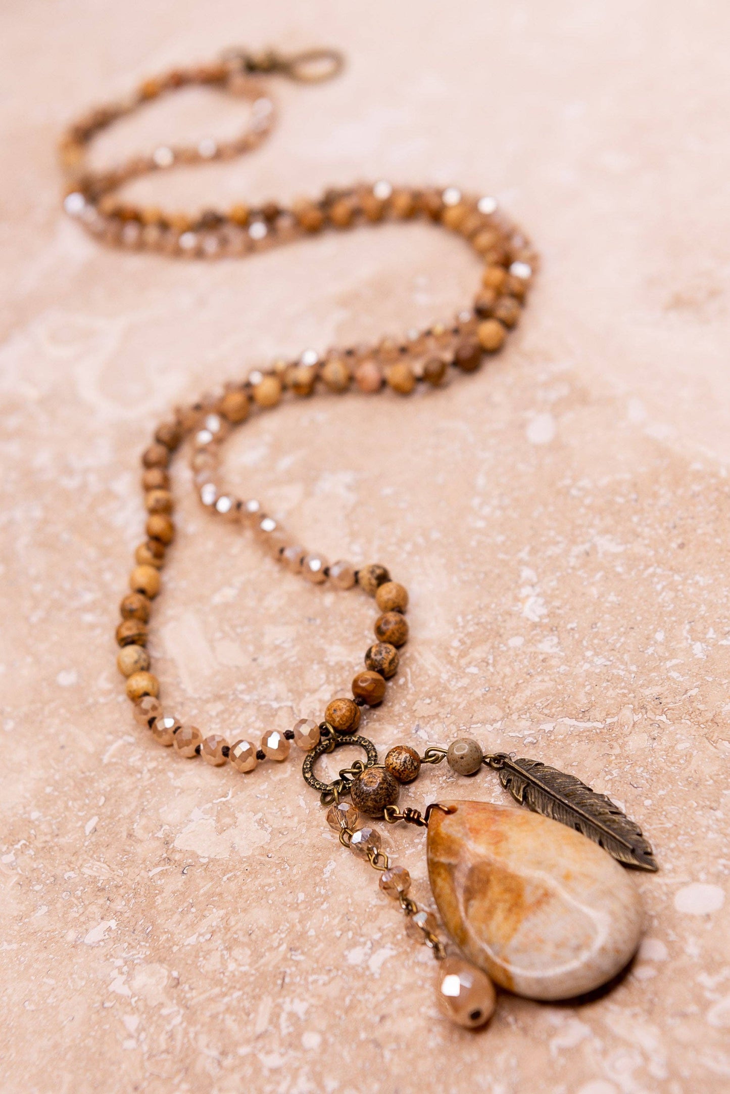 Meadow Necklace in Taupe Mix