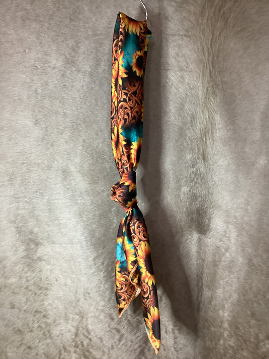 Sunflowers N’ Leather Wild Rag