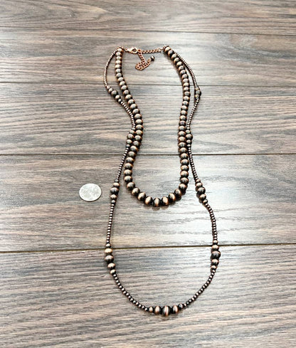 736058, Handmade Copper Navajo Bead Necklace