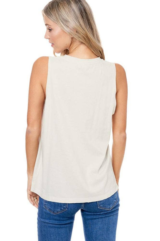 Cowboy Boots Toe Stitched Graphic Washed Tank