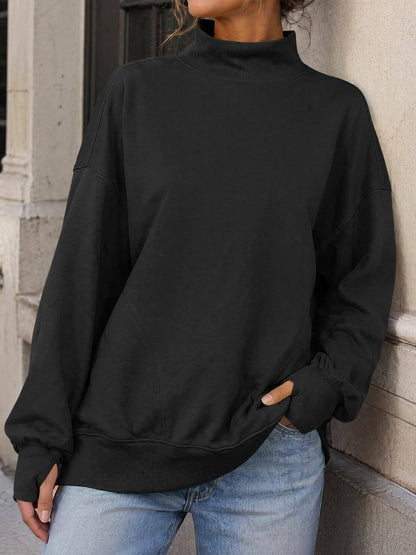 Mock Neck Oversized Sweatshirt