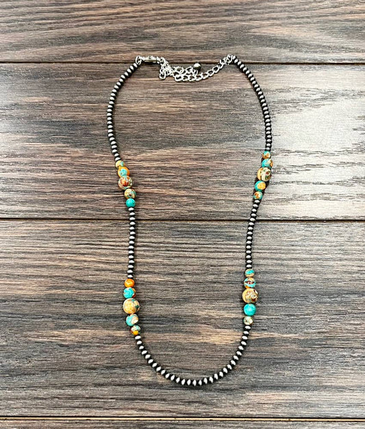 739548, Handmade 22" Navajo Gemstone Necklace