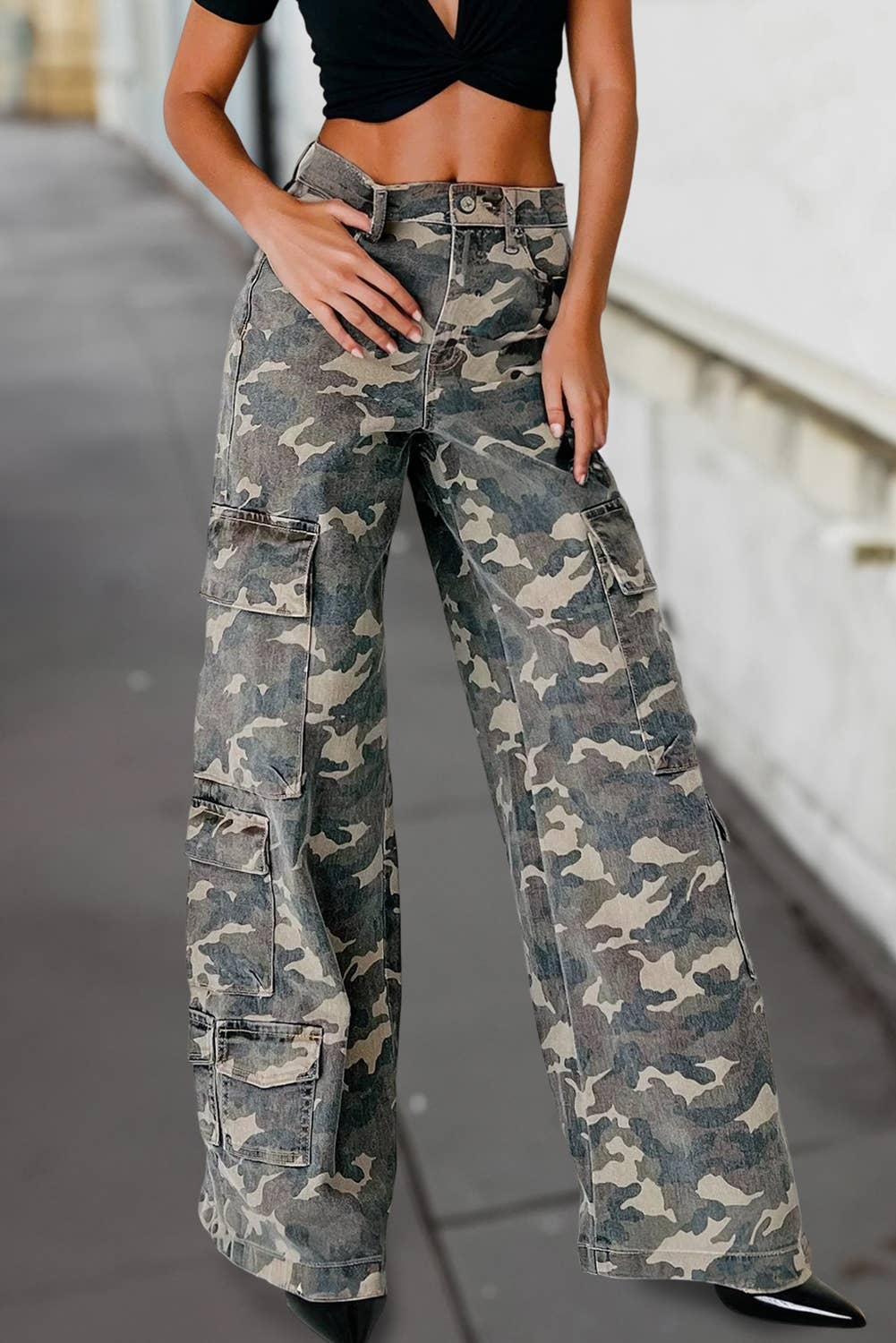 Camouflage Wide Leg Pants